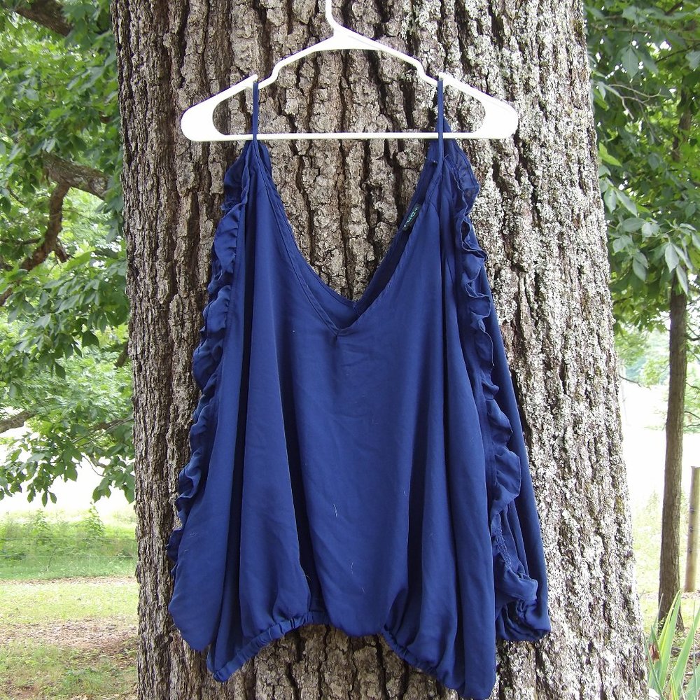 Rue21 Navy Blue Cold-Shoulder Shirt 3x